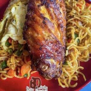 Stir-fry Noodles, Fried Eggs & Grillled Turkey Combo